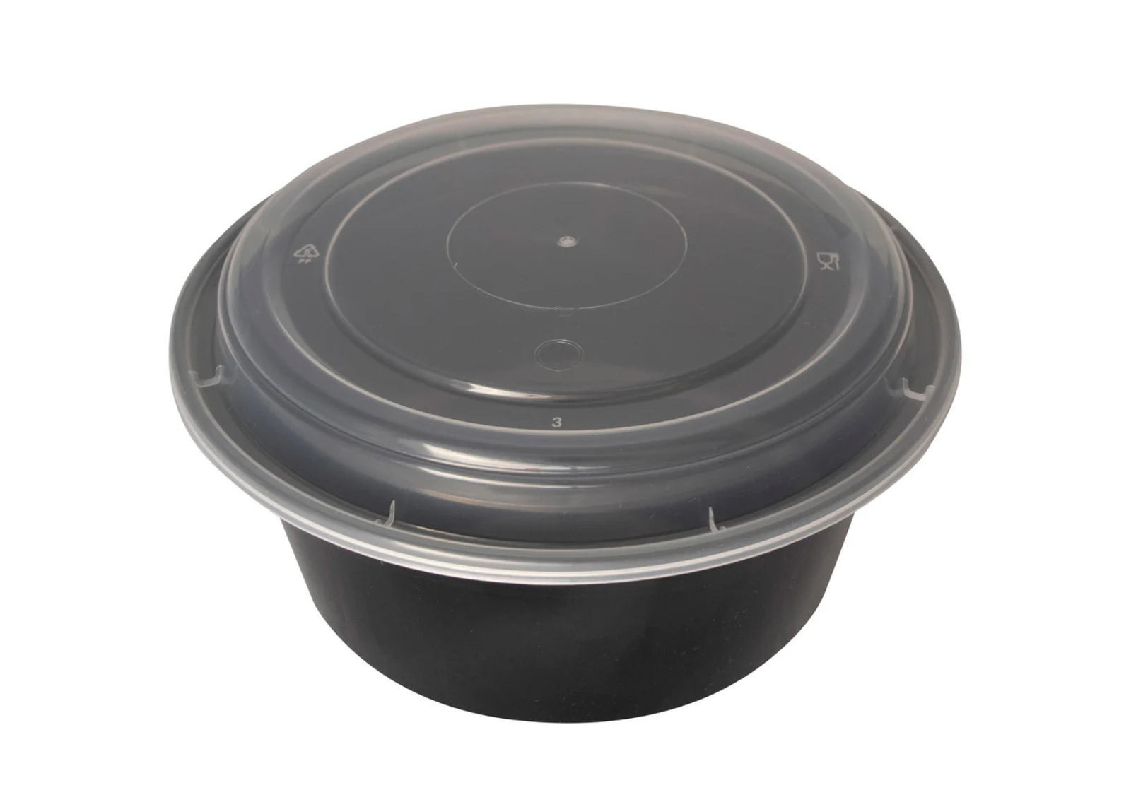 TAKE-OUT ROUND CONTAINER - 48 OZ (PP) with Lids